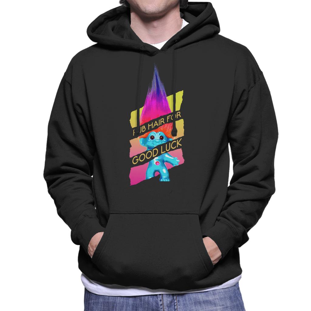 Trolls Rub Hair For Good Luck Gold Text Men's Hooded product image 1
