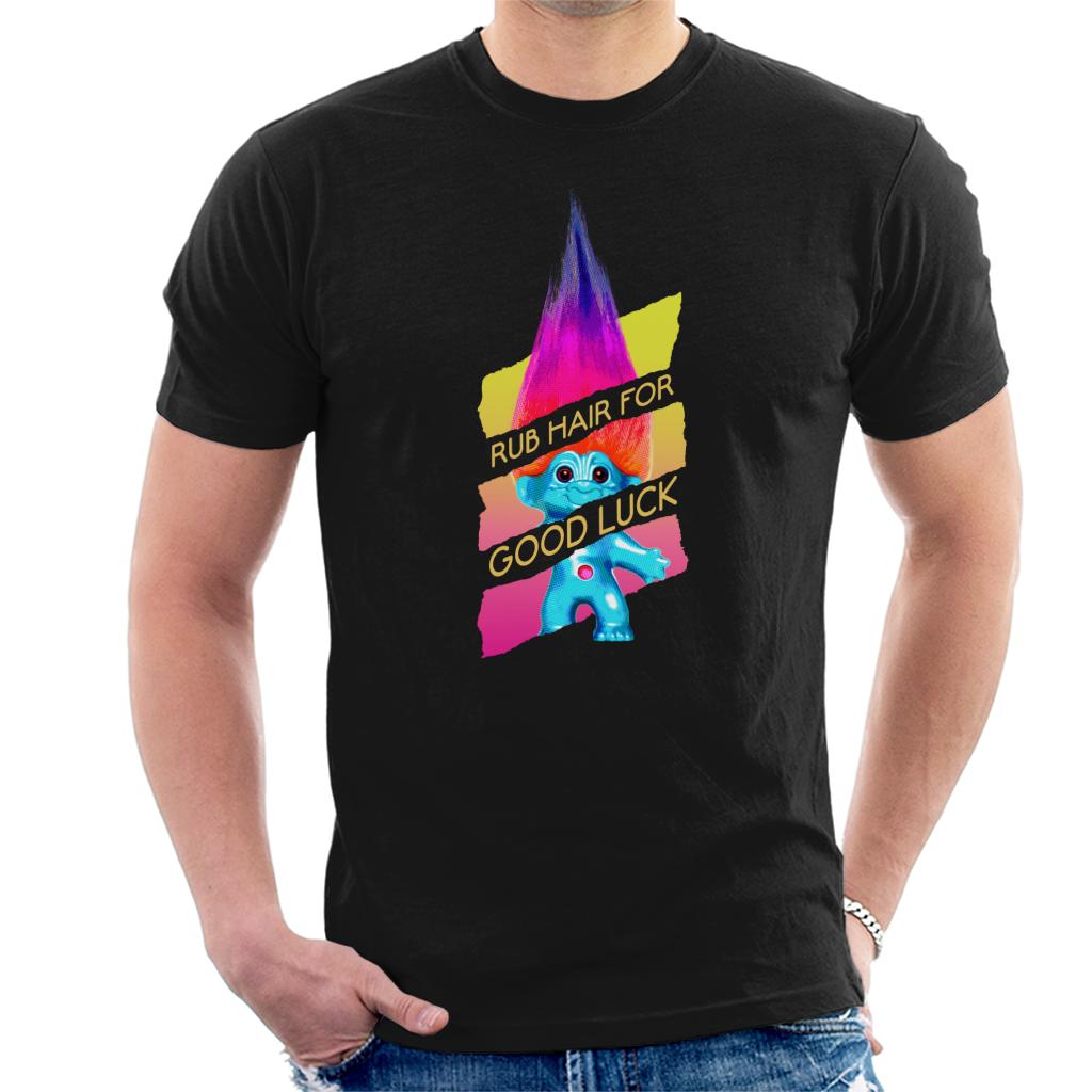 Trolls Rub Hair For Good Luck Gold Text Men's T-Shirt product image 1