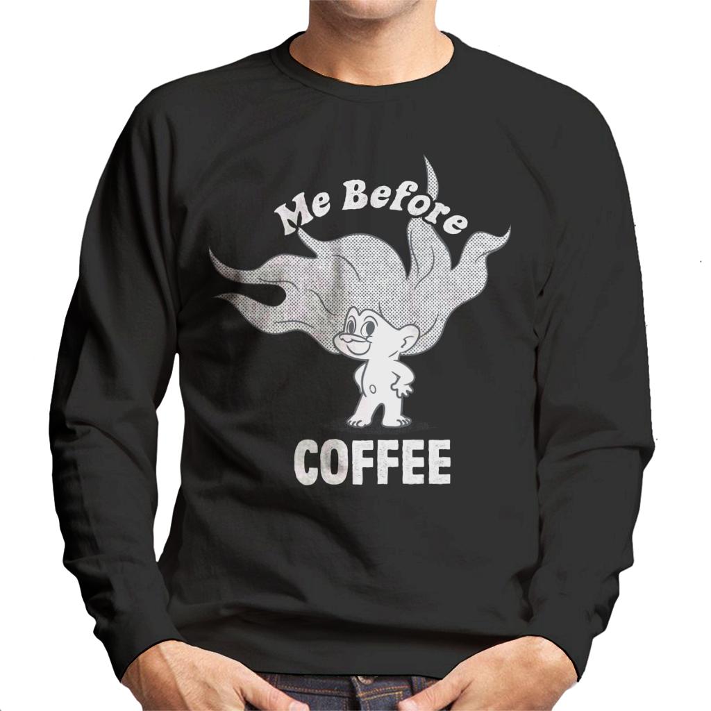 Trolls Me Before Coffee Men's Sweatshirt product image 1