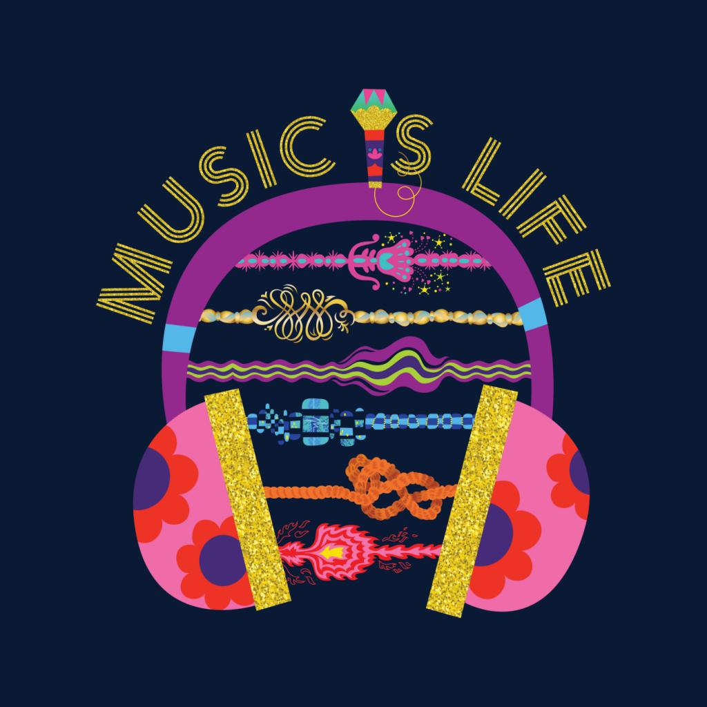 Trolls Headphone Music Is Life Women's T-Shirt product image 5