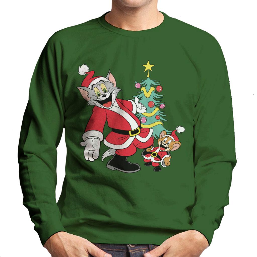 Tom and Jerry Christmas Festive Tree Men's Sweatshirt product image 4