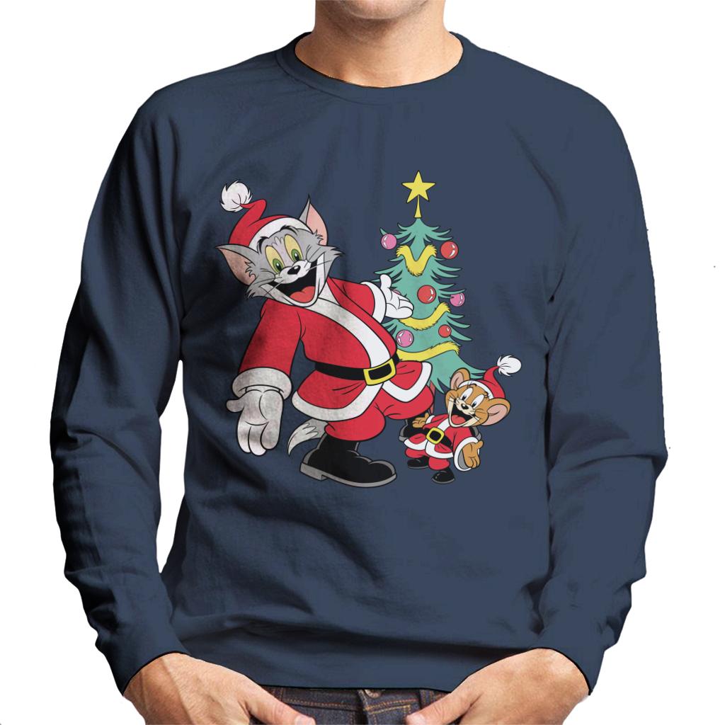 Tom and Jerry Christmas Festive Tree Men's Sweatshirt product image 1