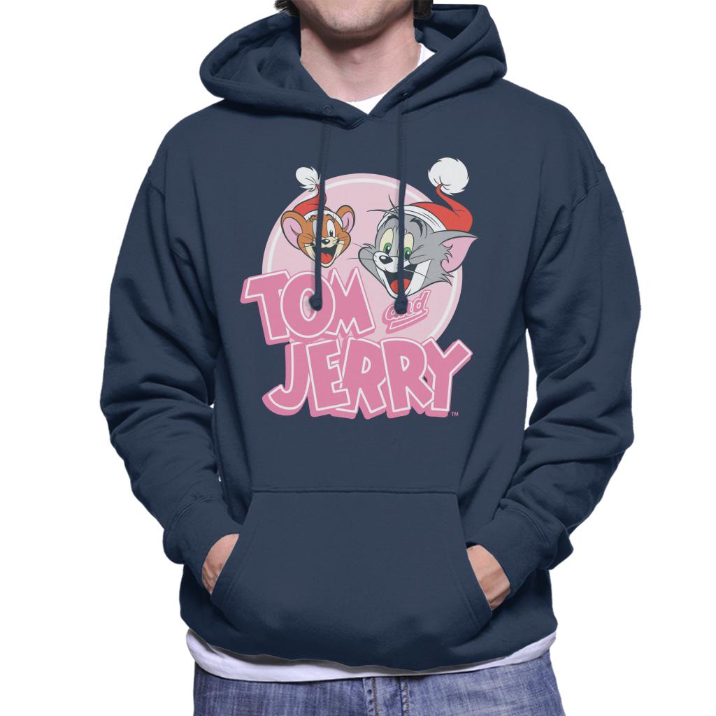 Tom and Jerry Christmas Wearing Festive Hats Men's Hooded product image 4