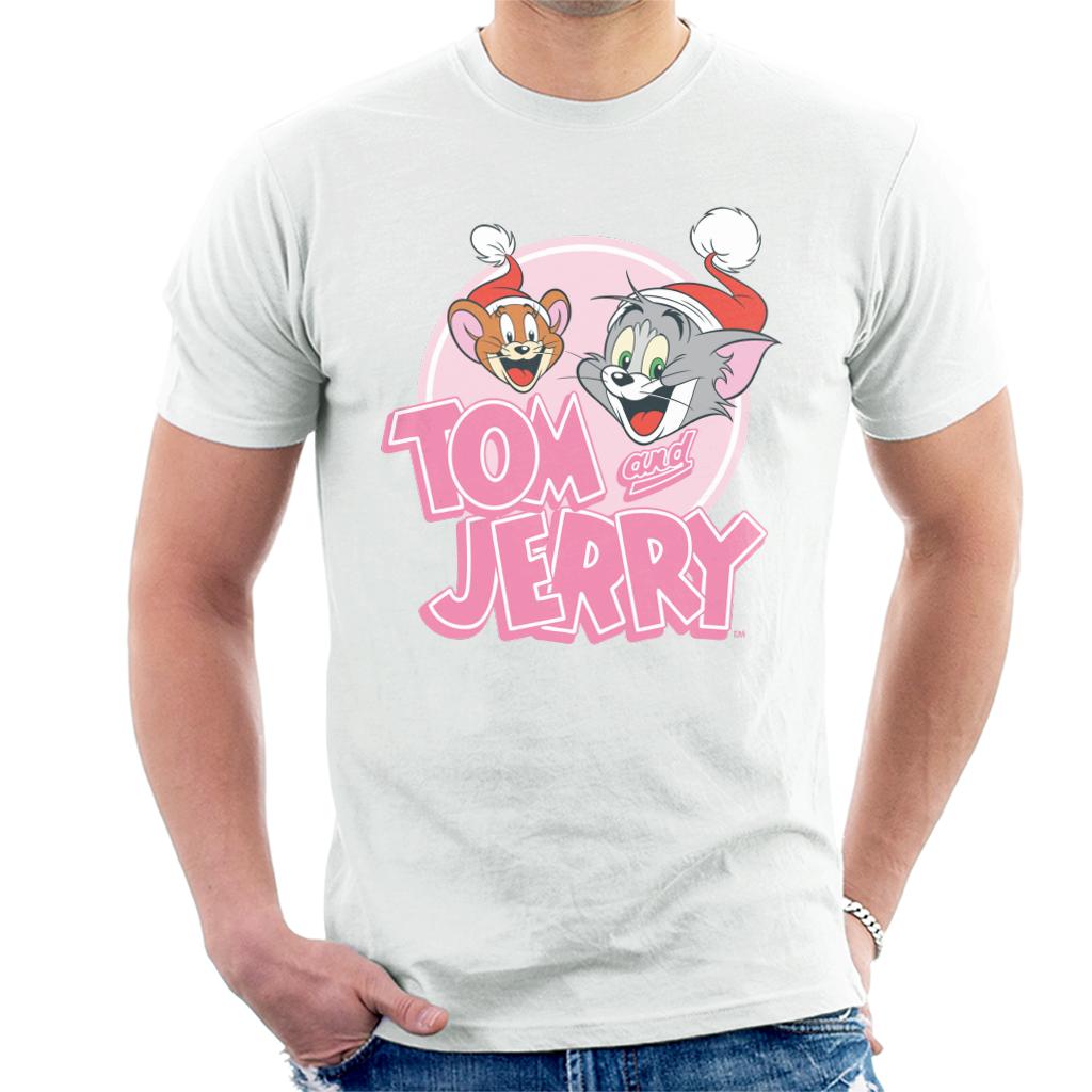 Tom and Jerry Christmas Wearing Festive Hats Men's T-Shirt product image 1