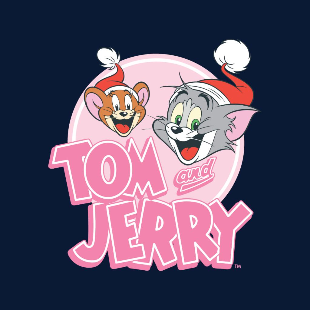 Tom and Jerry Christmas Wearing Festive Hats Men's Hooded product image 5
