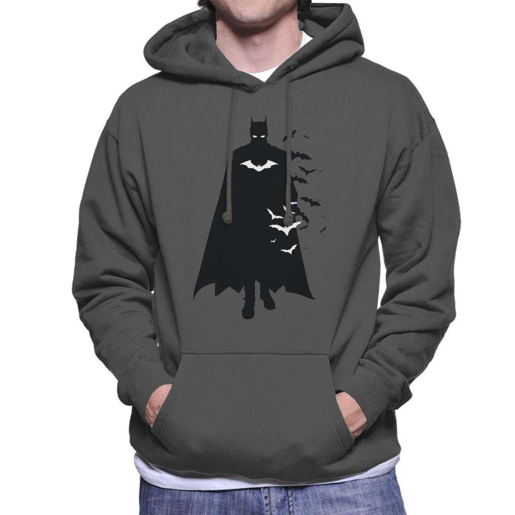 The Batman Silhouette White Bats Men's Hooded Sweatshirt product image 1
