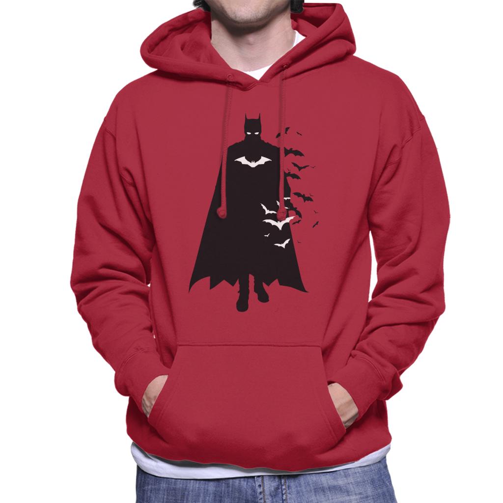 The Batman Silhouette White Bats Men's Hooded Sweatshirt product image 6